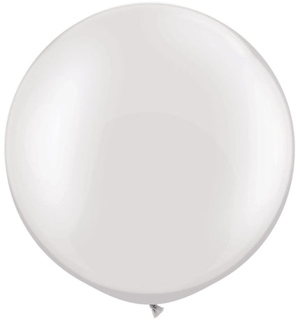 Ballon XL Riesenballon 90cm Latex Naturlatex abbaubar in weiss Perlmutt metallic für Silvester Hochzeit, Party, mit Helium oder Luft zu befüllen