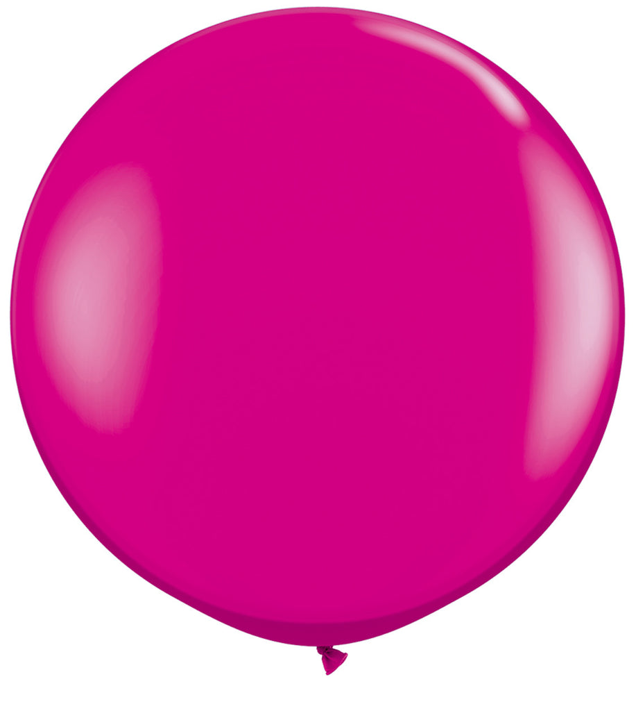 Ballon XL Riesenballon 90cm Latex Naturlatex abbaubar in pink magenta zyklam Party, Kindergeburtstag mit Helium oder Luft zu befüllen