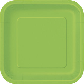 Papierteller für deine Fussball Party in grün, Form quadratisch
